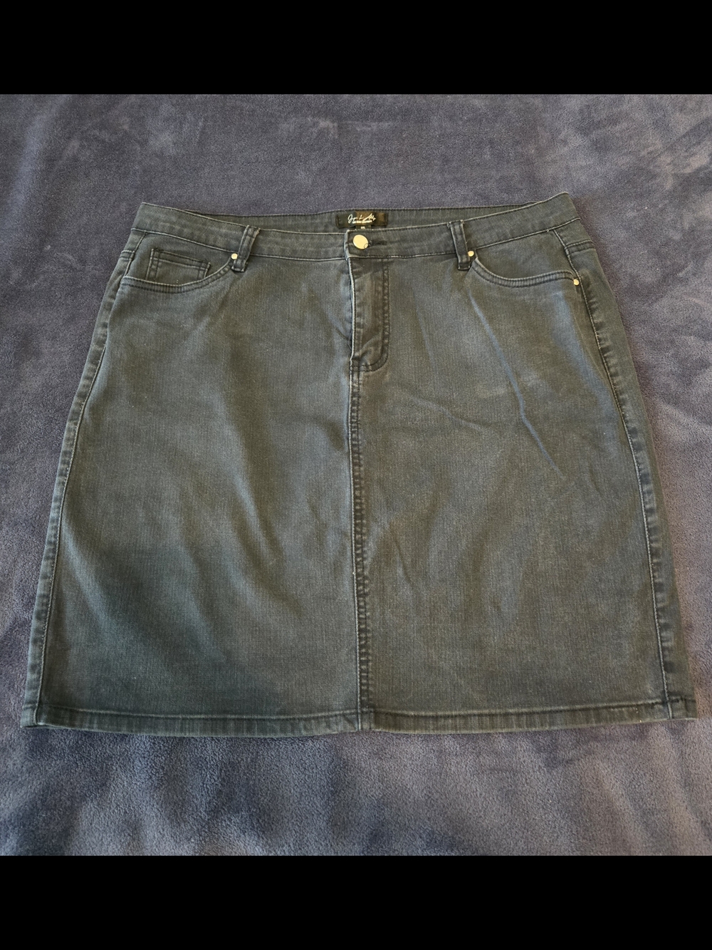 Classic Navy Denim Skirt